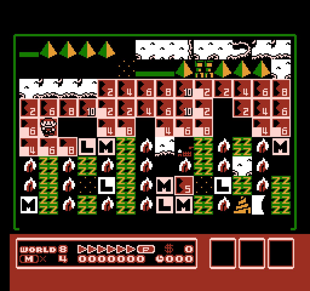 A black/red/green level