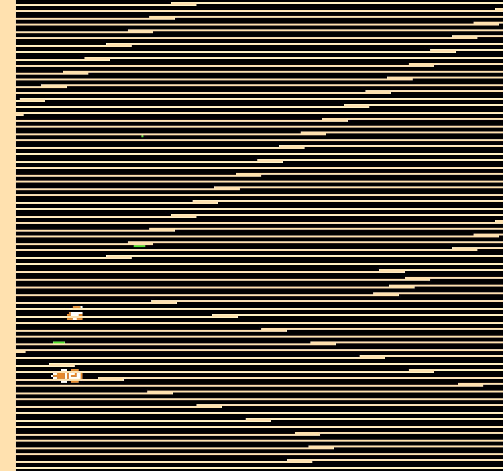 A screen of peach and black lines